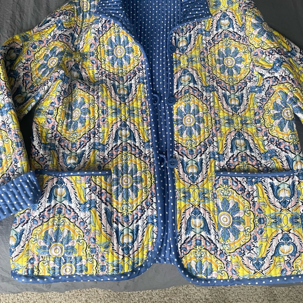 Appleseed's Floral Blue and Yellow Jacket